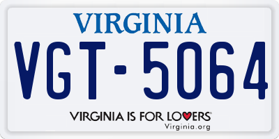 VA license plate VGT5064