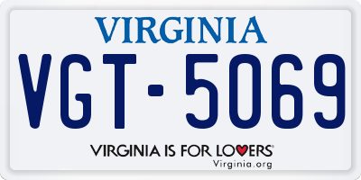 VA license plate VGT5069