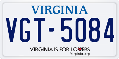 VA license plate VGT5084