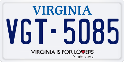 VA license plate VGT5085