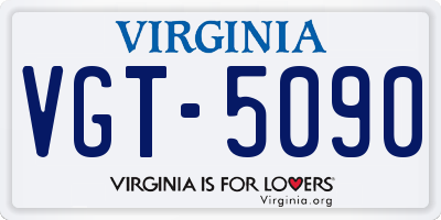 VA license plate VGT5090
