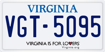 VA license plate VGT5095