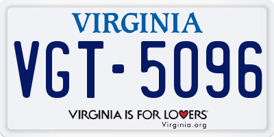 VA license plate VGT5096