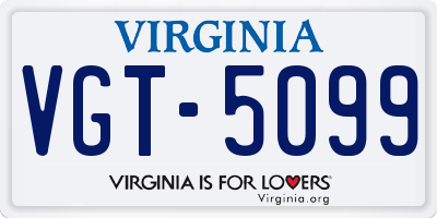VA license plate VGT5099