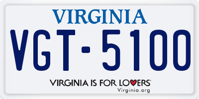 VA license plate VGT5100