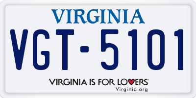 VA license plate VGT5101