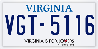 VA license plate VGT5116