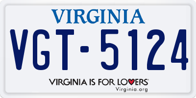 VA license plate VGT5124