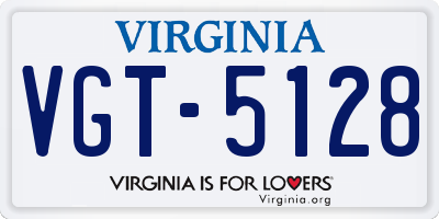 VA license plate VGT5128