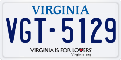 VA license plate VGT5129