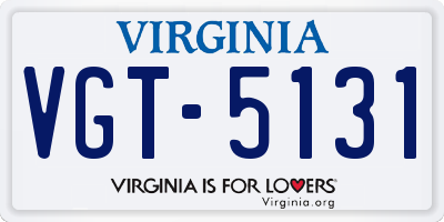 VA license plate VGT5131