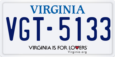 VA license plate VGT5133