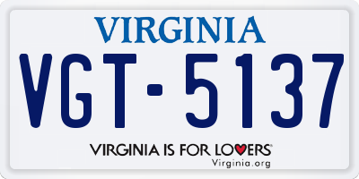 VA license plate VGT5137