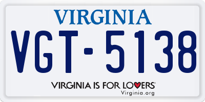 VA license plate VGT5138