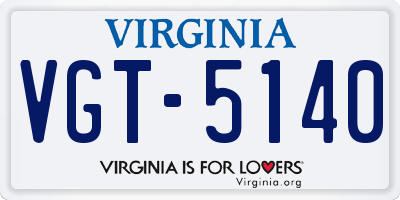 VA license plate VGT5140