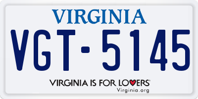 VA license plate VGT5145