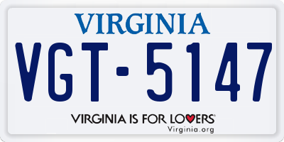 VA license plate VGT5147