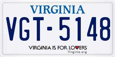 VA license plate VGT5148