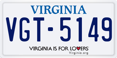 VA license plate VGT5149