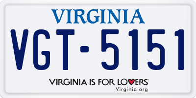 VA license plate VGT5151
