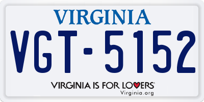 VA license plate VGT5152