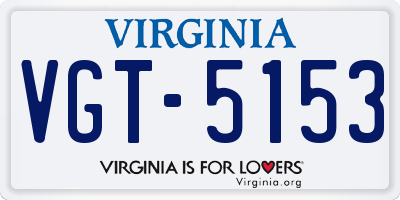 VA license plate VGT5153