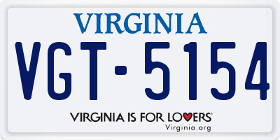 VA license plate VGT5154