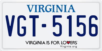 VA license plate VGT5156
