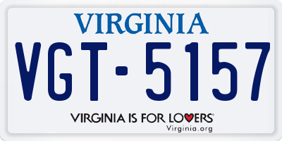 VA license plate VGT5157
