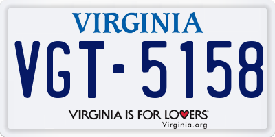 VA license plate VGT5158