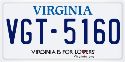 VA license plate VGT5160