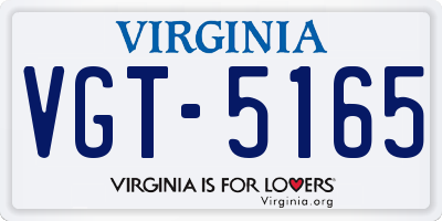 VA license plate VGT5165