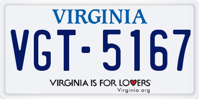 VA license plate VGT5167