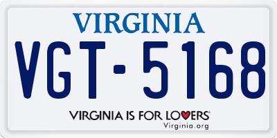 VA license plate VGT5168