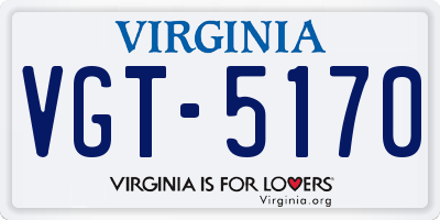 VA license plate VGT5170