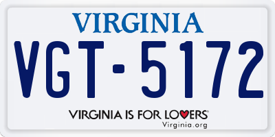 VA license plate VGT5172