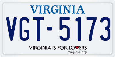 VA license plate VGT5173