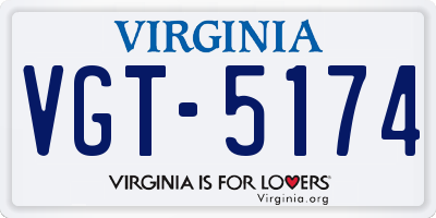 VA license plate VGT5174