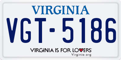 VA license plate VGT5186