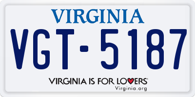 VA license plate VGT5187