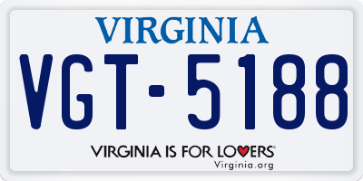 VA license plate VGT5188