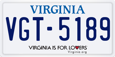 VA license plate VGT5189