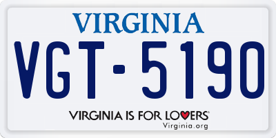VA license plate VGT5190