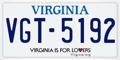 VA license plate VGT5192