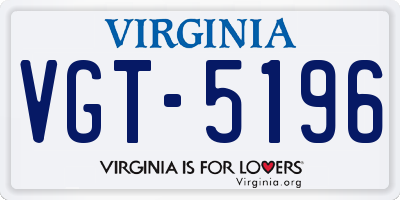 VA license plate VGT5196