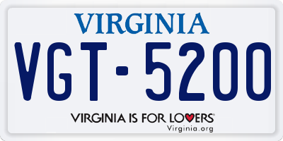 VA license plate VGT5200