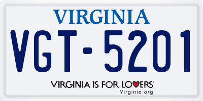 VA license plate VGT5201
