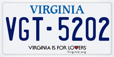 VA license plate VGT5202