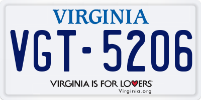 VA license plate VGT5206