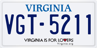 VA license plate VGT5211